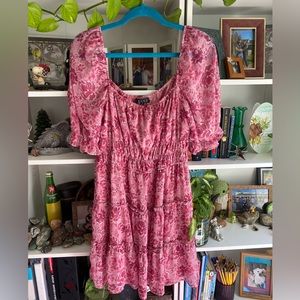 Cottage - Core Barbie Pink Floral Dress